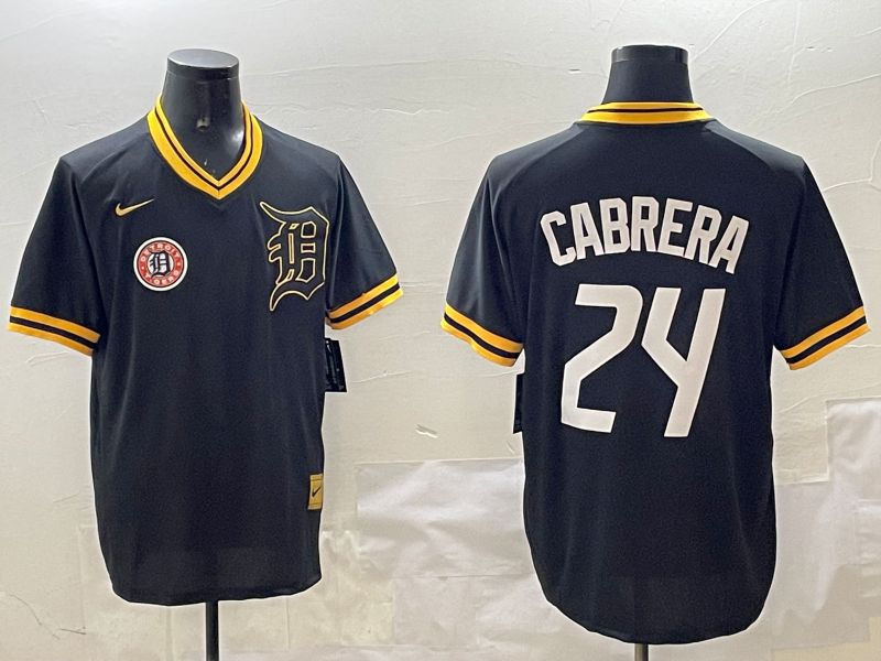 Men Detroit Tigers #24 Cabrera Black Gold Game 2025 Nike MLB Jersey style 6